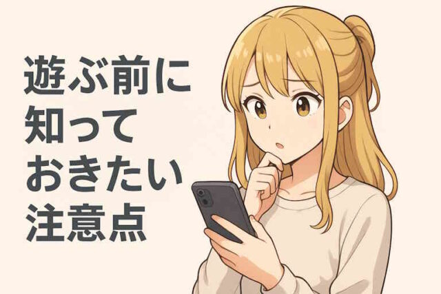 遊ぶ前に知っておきたい注意点を書いた段落のサムネイル画像